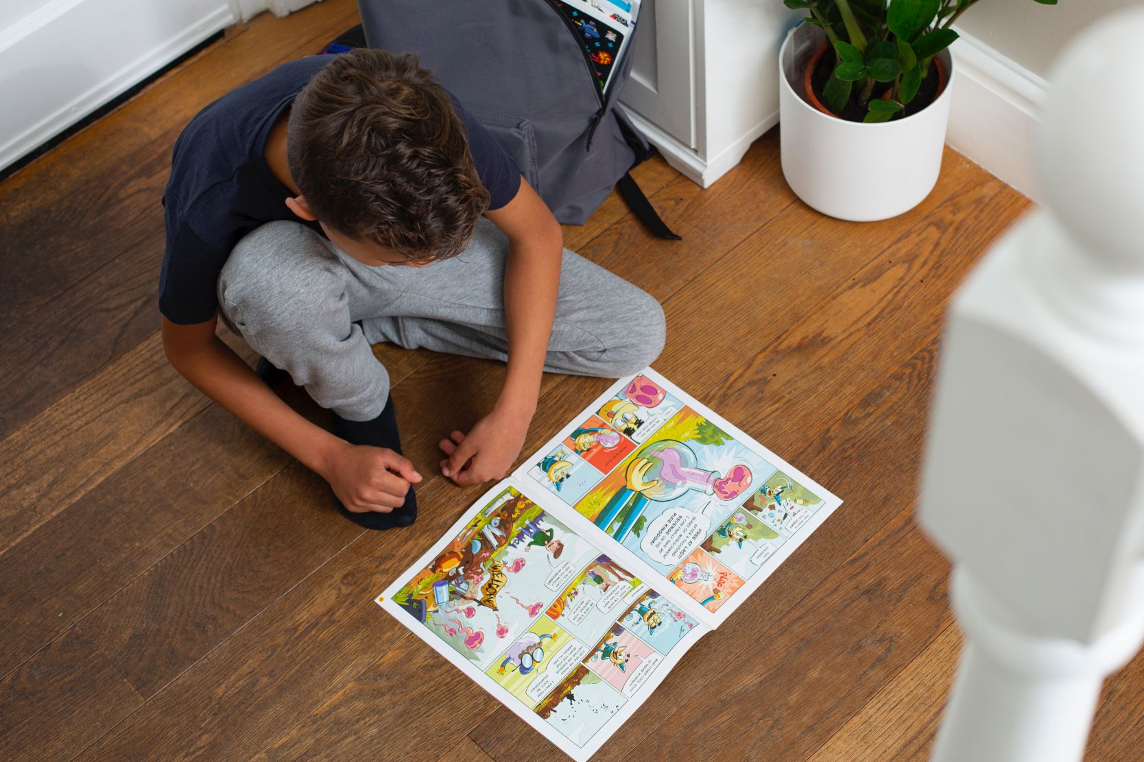 A child reading The Beyond